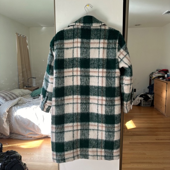 Abercrombie & Fitch Winterized Wool-Blend Shirt Jacket Green Plaid Small - Picture 5 of 9